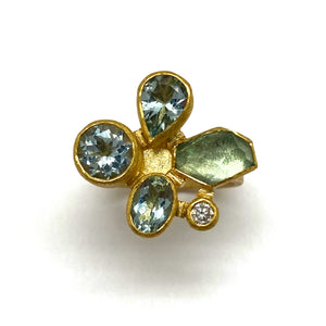 Aquamarine and Diamond Ring-Rings-Petra Class-Pistachios