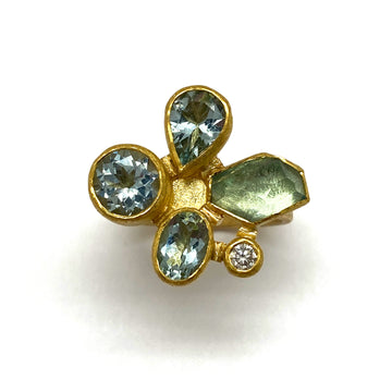 Aquamarine and Diamond Ring