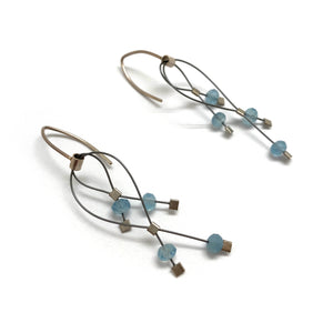 Aquamarine and Nylon Earrings-Earrings-Meghan Riley-Pistachios