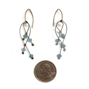 Aquamarine and Nylon Earrings-Earrings-Meghan Riley-Pistachios