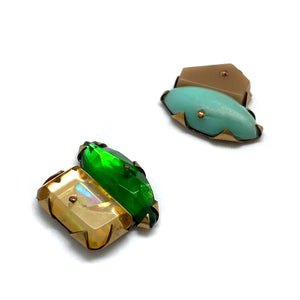 Asymmetric Acrylic Studs-Earrings-Nikki Couppee-Pistachios