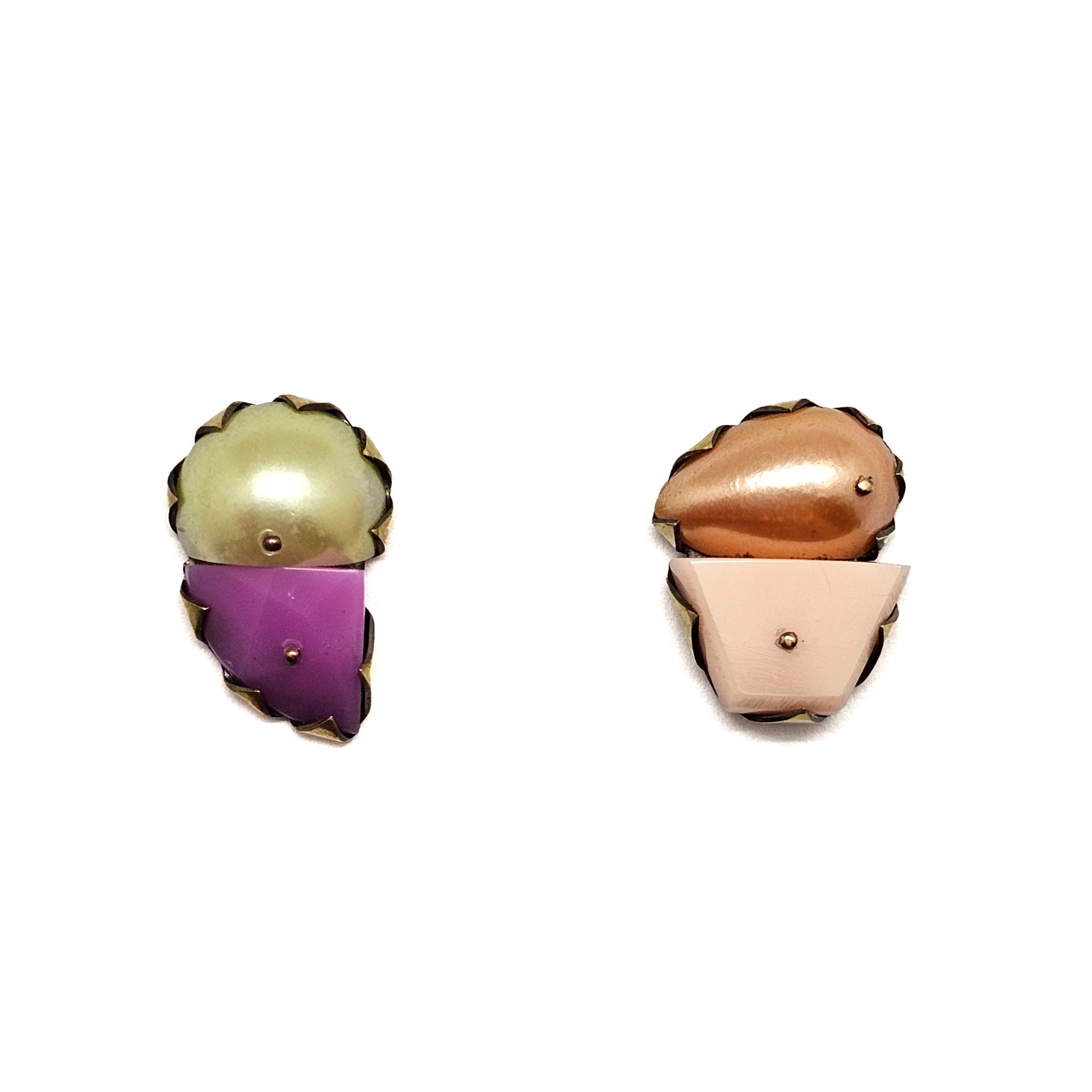 Asymmetric Acrylic Studs-Earrings-Nikki Couppee-Pistachios