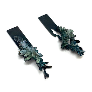 Asymmetric Blue Earrings-Earrings-Hanna Liljenberg-Pistachios