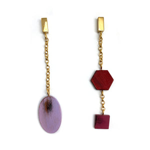 Asymmetric Geometric Drop Earrings-Earrings-Cristina Zani-Pistachios
