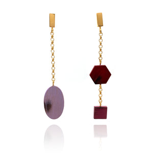 Asymmetric Geometric Drop Earrings-Earrings-Cristina Zani-Pistachios