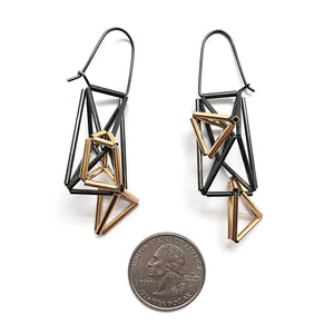 Asymmetric Geometric Earrings-Earrings-Emilie Pritchard-Pistachios