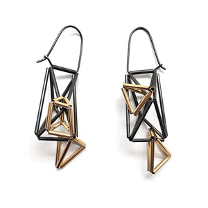 Asymmetric Geometric Earrings-Earrings-Emilie Pritchard-Pistachios