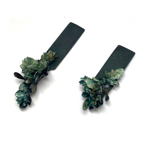Asymmetric Green Earrings-Earrings-Hanna Liljenberg-Pistachios