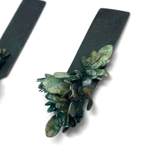 Asymmetric Green Earrings-Earrings-Hanna Liljenberg-Pistachios