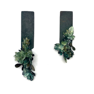 Asymmetric Green Earrings-Earrings-Hanna Liljenberg-Pistachios
