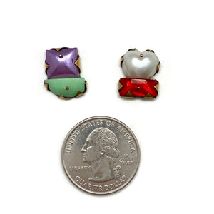 Asymmetric Multicolor Studs-Earrings-Nikki Couppee-Pistachios