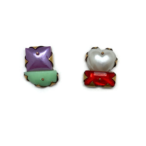 Asymmetric Multicolor Studs-Earrings-Nikki Couppee-Pistachios