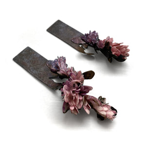 Asymmetric Purple Earrings-Earrings-Hanna Liljenberg-Pistachios