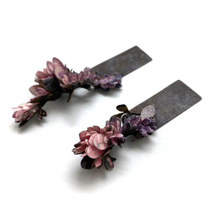 Asymmetric Purple Earrings-Earrings-Hanna Liljenberg-Pistachios