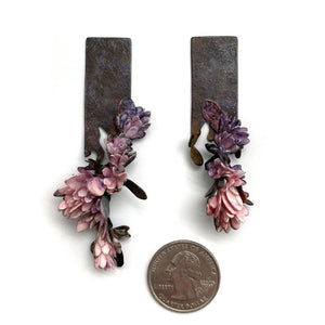 Asymmetric Purple Earrings-Earrings-Hanna Liljenberg-Pistachios
