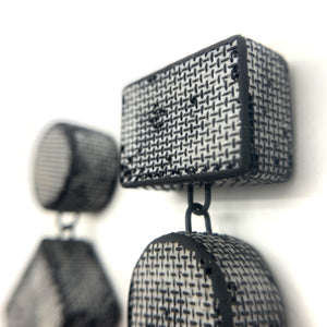 Asymmetrical 3D Dangle Earrings-Earrings-Sandra Salaices-Pistachios
