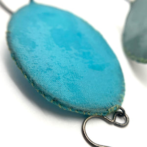 Asymmetrical Light Blue Earrings-Earrings-Myung Urso-Pistachios