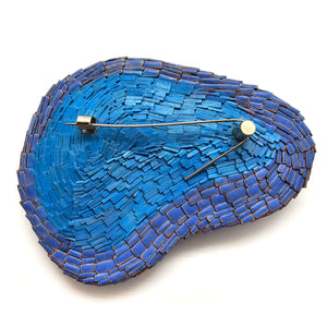 Azure Wooden Statement Brooch-Pins-Ute Kolar-Pistachios