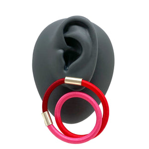 Baby Pink and Scarlet Coil Earrings-Earrings-Gilly Langton-Pistachios