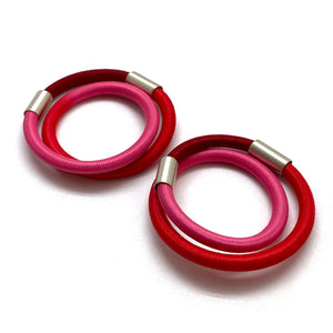 Baby Pink and Scarlet Coil Earrings-Earrings-Gilly Langton-Pistachios