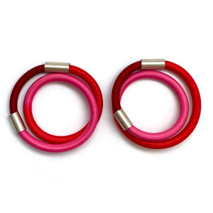 Baby Pink and Scarlet Coil Earrings-Earrings-Gilly Langton-Pistachios