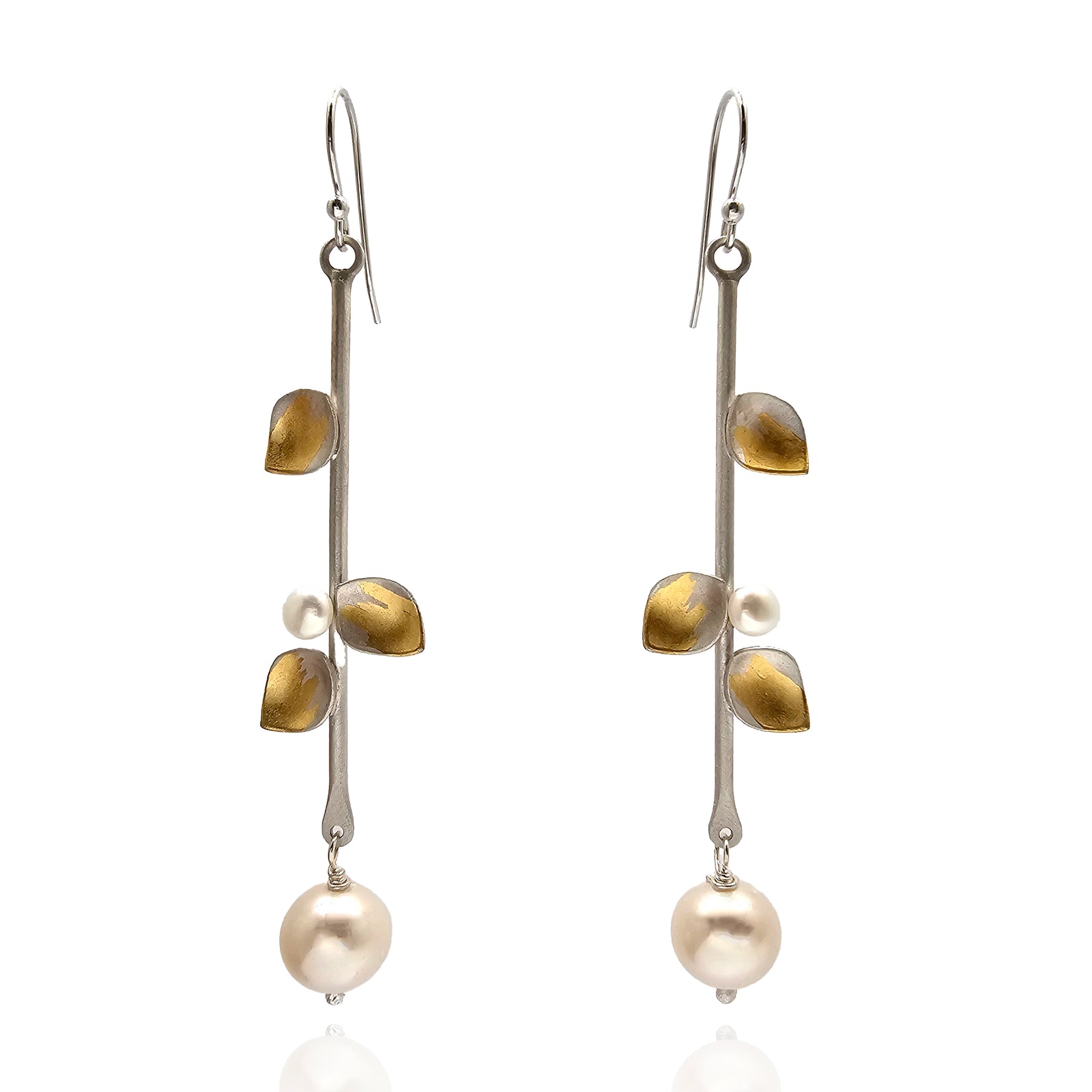 Bar Pearl Drop Earrings-Earrings-Judith Neugebauer-Pistachios