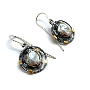 Baroque Pearl Vortex Earrings-Necklaces-Eva Stone-Pistachios