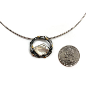 Baroque Pearl Vortex Pendant-Necklaces-Eva Stone-Pistachios