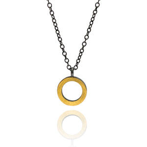 Bi-Metal Circle Pendant-Necklaces-Elisa Bongfeldt-Pistachios
