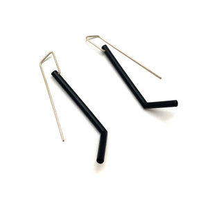 Black Angle Earrings-Earrings-Joanne Grimonprez-Pistachios