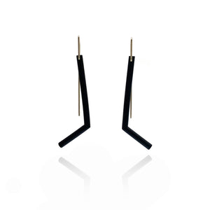 Black Angle Earrings-Earrings-Joanne Grimonprez-Pistachios