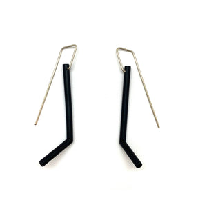 Black Angle Earrings-Earrings-Joanne Grimonprez-Pistachios