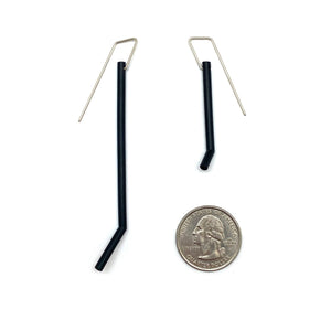 Black Asymmetric Earrings-Earrings-Joanne Grimonprez-Pistachios