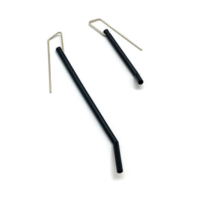 Black Asymmetric Earrings-Earrings-Joanne Grimonprez-Pistachios