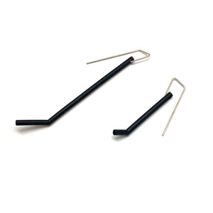 Black Asymmetric Earrings-Earrings-Joanne Grimonprez-Pistachios