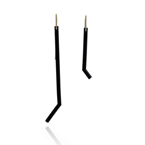 Black Asymmetric Earrings-Earrings-Joanne Grimonprez-Pistachios