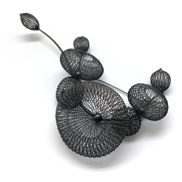 Black Blooming Statement Brooch