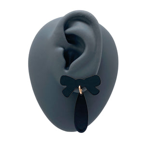 Black Bow Drop Earrings-Earrings-Ashley Buchanan-Pistachios