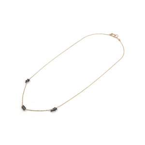 Black Diamond 3 Cluster Necklace-Necklaces-Shaesby Scott-Pistachios