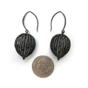 Black Diamond Bulb Earrings-Earrings-Sowon Joo-Pistachios