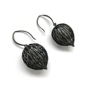 Black Diamond Bulb Earrings-Earrings-Sowon Joo-Pistachios