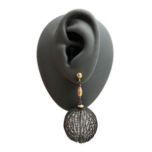 Black Diamond Drop Earrings-Earrings-Sowon Joo-Pistachios