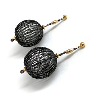 Black Diamond Drop Earrings-Earrings-Sowon Joo-Pistachios