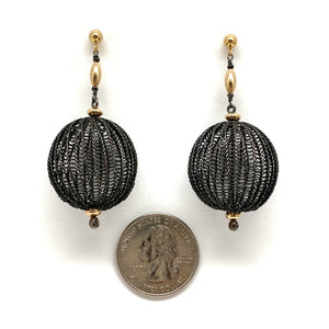 Black Diamond Drop Earrings-Earrings-Sowon Joo-Pistachios