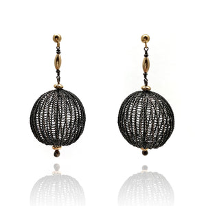 Black Diamond Drop Earrings-Earrings-Sowon Joo-Pistachios