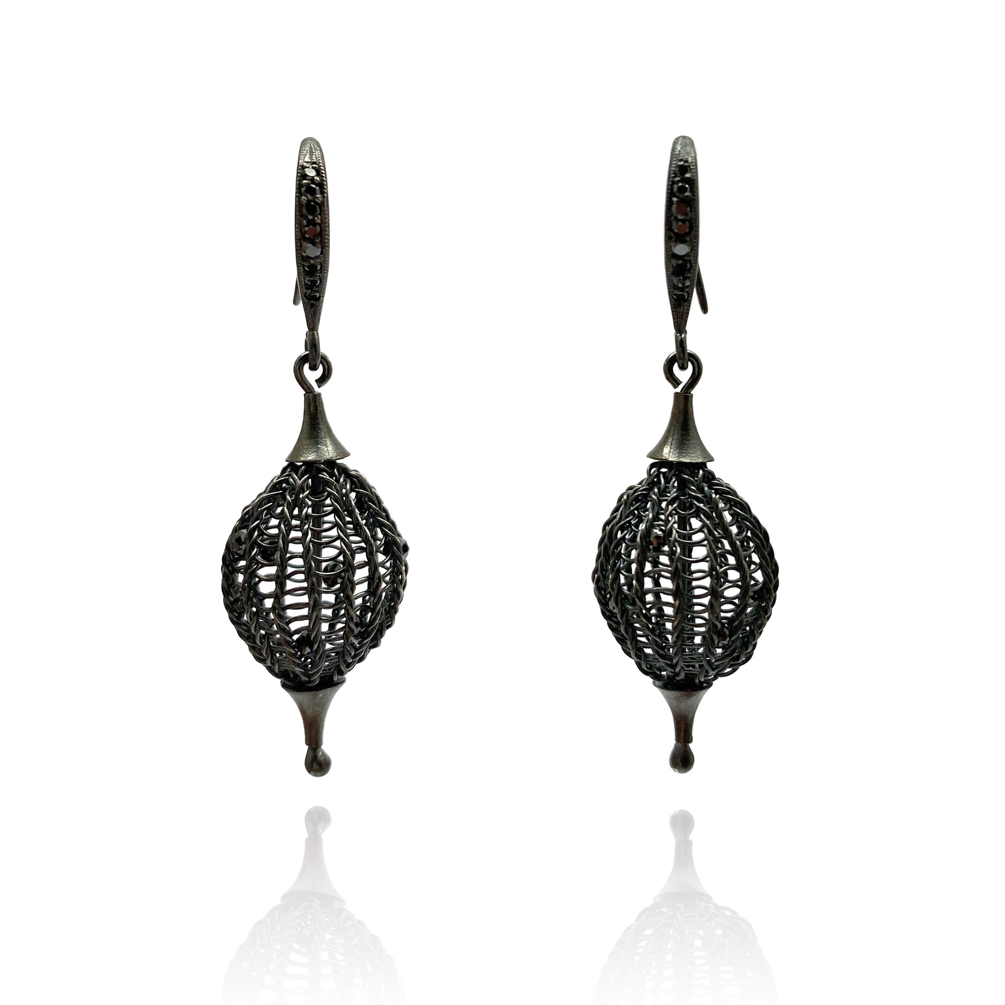 Black Diamond Point Earrings-Earrings-Sowon Joo-Pistachios