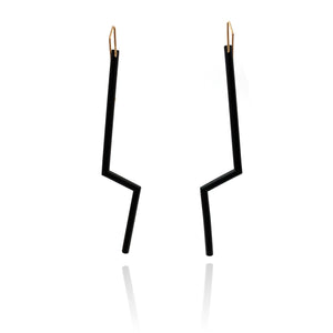 Black Double Angle Earrings-Earrings-Joanne Grimonprez-Pistachios