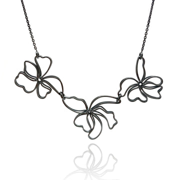 Black Floral Necklace