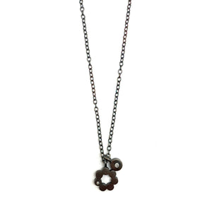 Black Flower & Dot Necklace-Necklaces-Elisa Bongfeldt-Pistachios