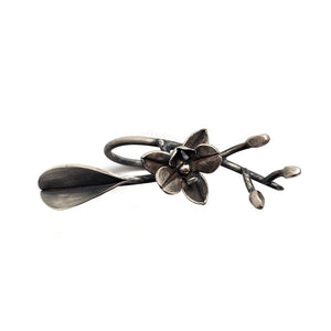 Black Flower Wrap Ring-Rings-Huiyu Chiu-Pistachios